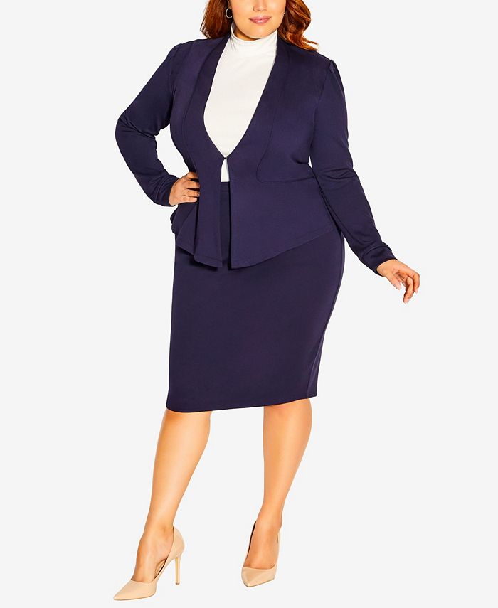 City Chic Trendy Plus Size Piping Praise Jacket Macy's