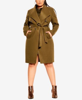 plus size khaki coat