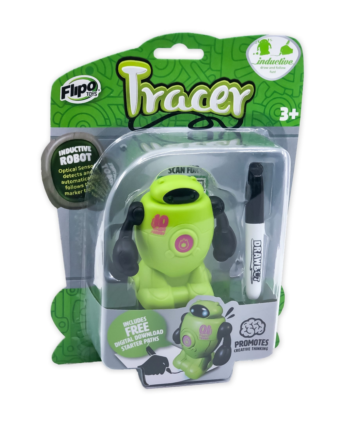 Flipo Tracer Draw Follow Robot In Green