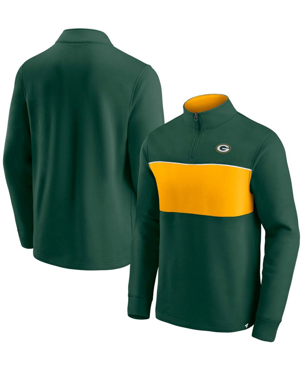 Fanatics Men's Green And Gold-tone Green Bay Packers Block Party Quarter-zip Jacket In Green,gold-tone