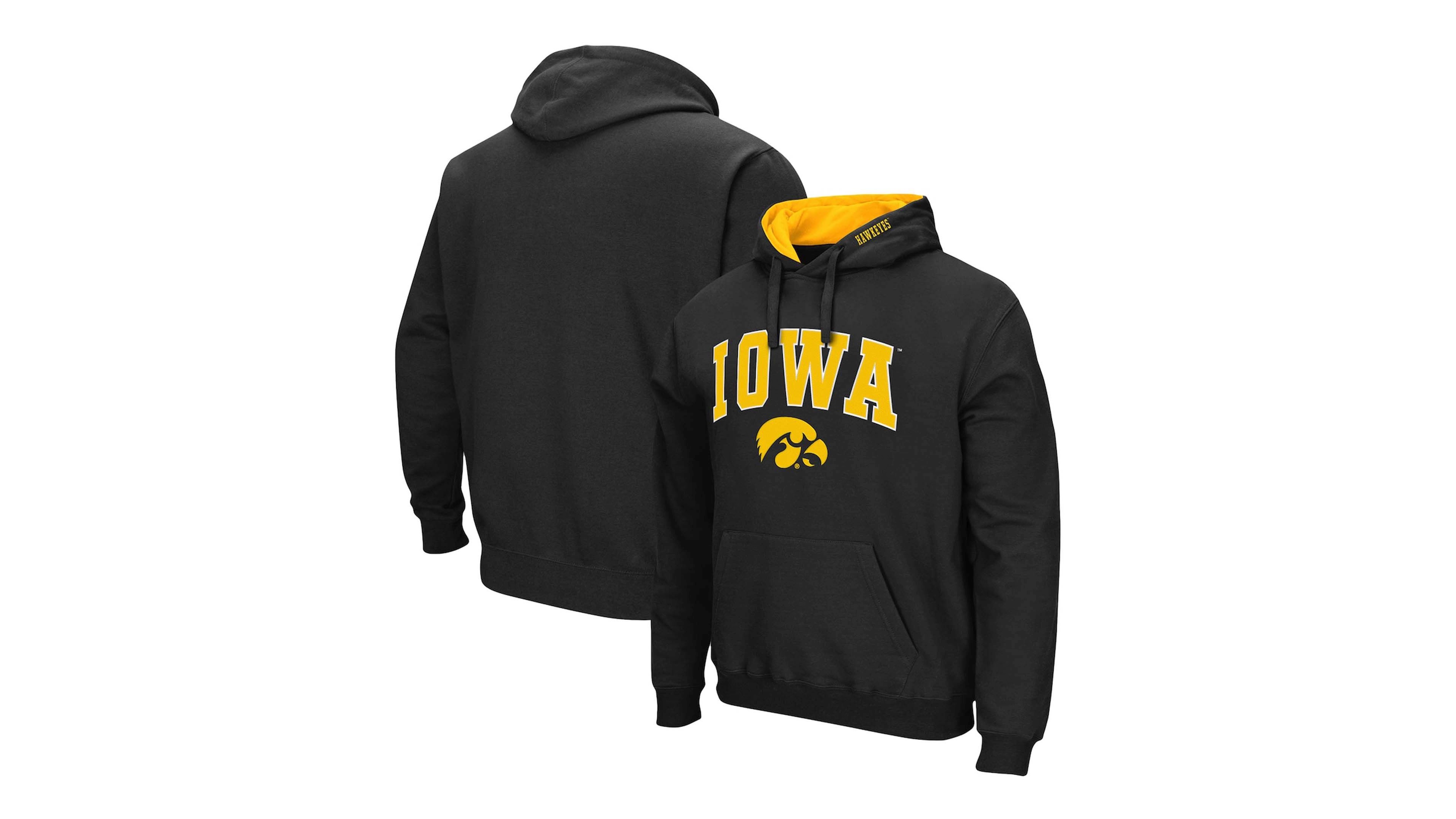 Men's Black Iowa Hawkeyes Arch Logo 3.0 Pullover Hoodie