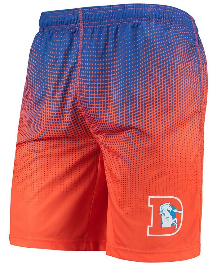 FOCO Men's Royal and Orange Denver Broncos Historic Logo Pixel Gradient ...