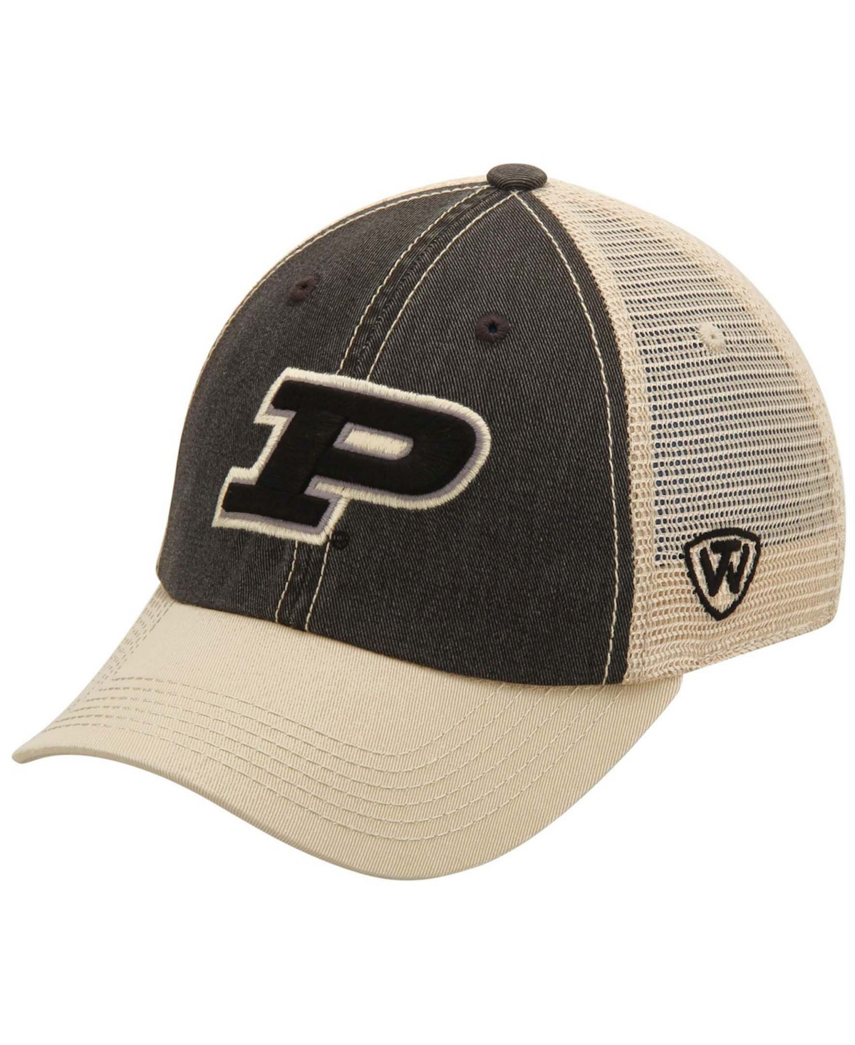 Top Of The World Men's Black And Tan Purdue Boilermakers Offroad Trucker Hat In Black,tan