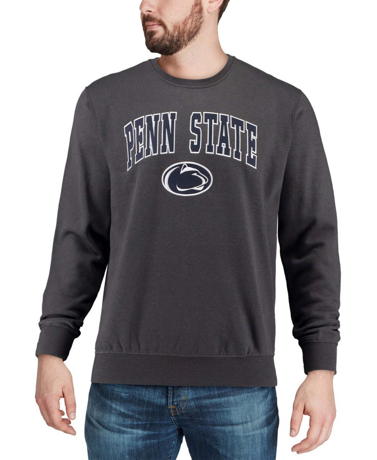 Colosseum Men's Penn State Nittany Lions Arch Logo Crew Neck Sweatshirt In Charcoal
