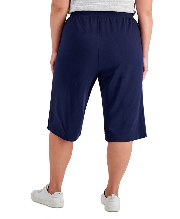 Karen Scott Plus Size Drawstring Skimmer Shorts, Created for Macy's ...