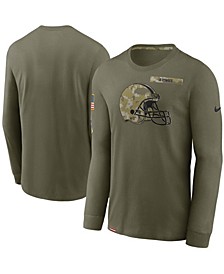 Men's Olive Cleveland Browns 2021 Salute To Service Performance Long Sleeve T-Shirt