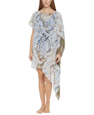 dkny printed asymmetrical dress