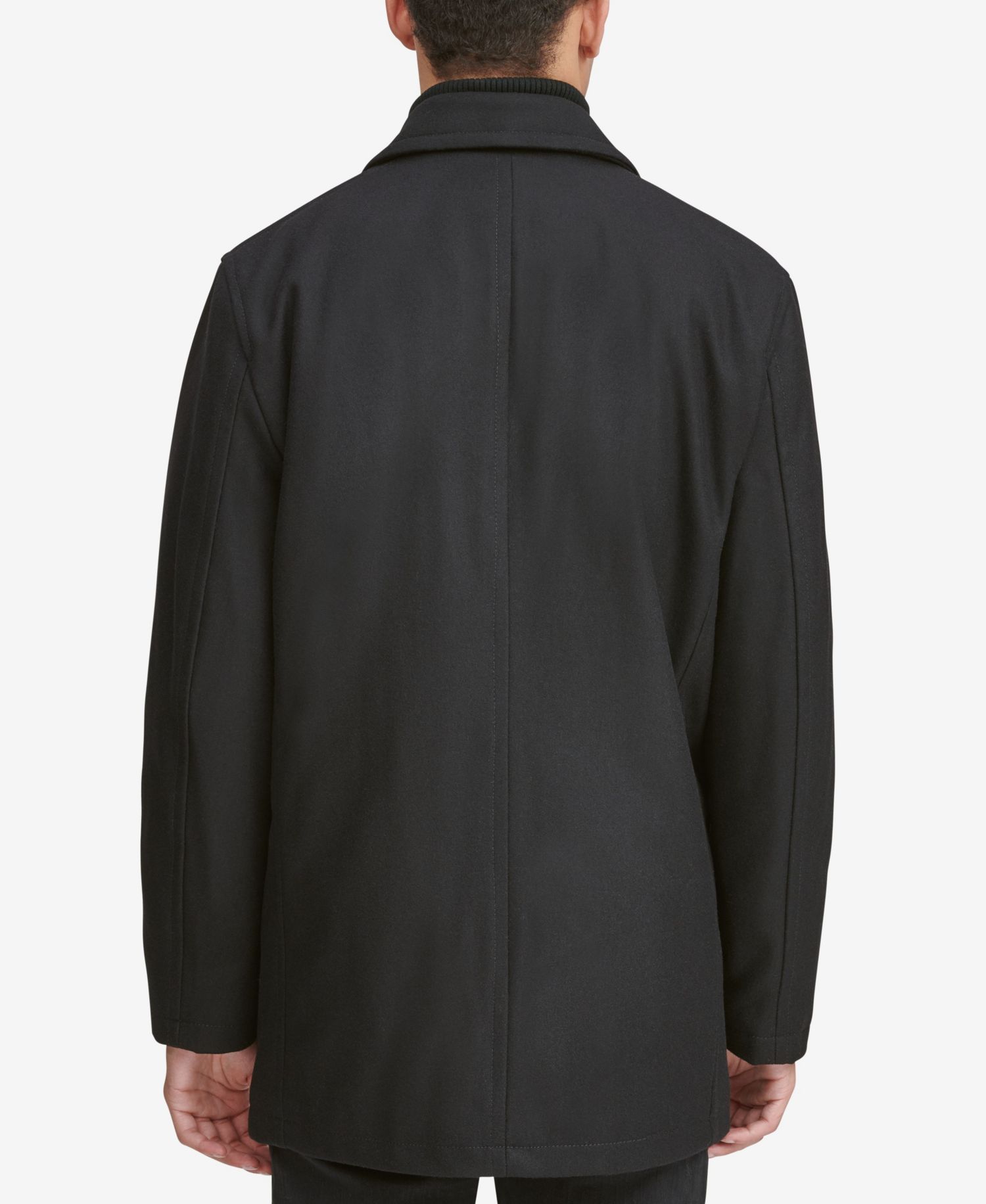 Men's Peacoat with Inset Bib
