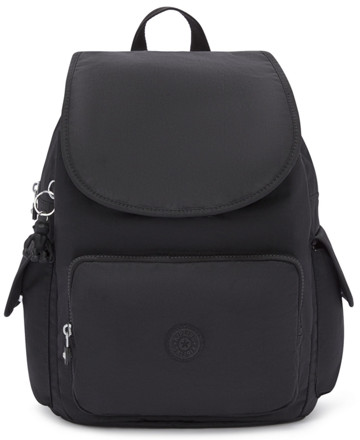 Kipling New City Flap Nylon Backpack In Black Noir