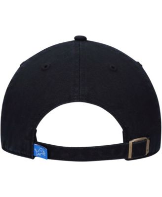 Men's Black Detroit Lions Clean Up Script Adjustable Hat