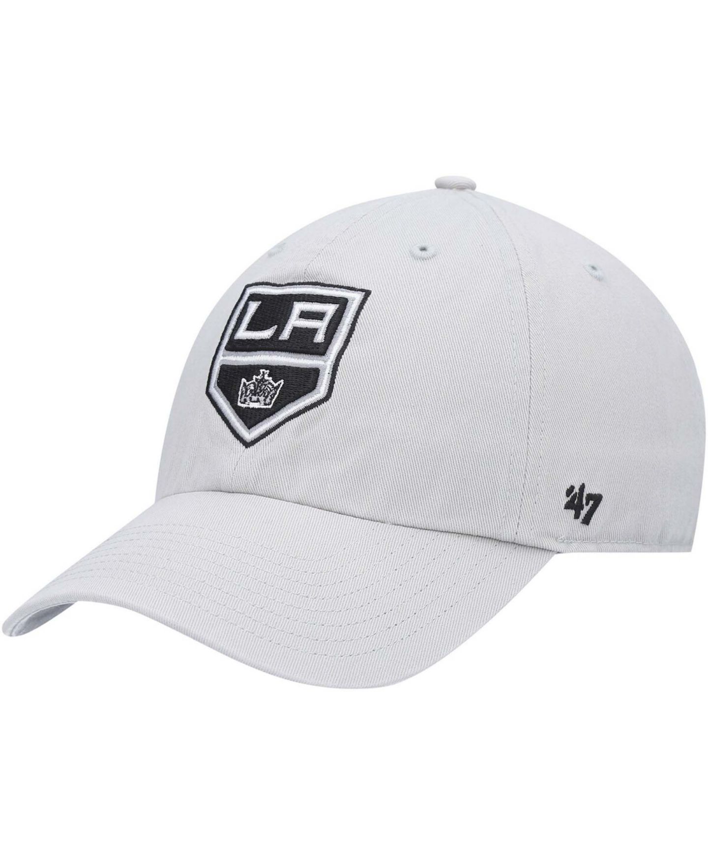 Мужская кепка '47 Brand Gray Los Angeles Kings Clean Up Adjustable Hat — фото 2