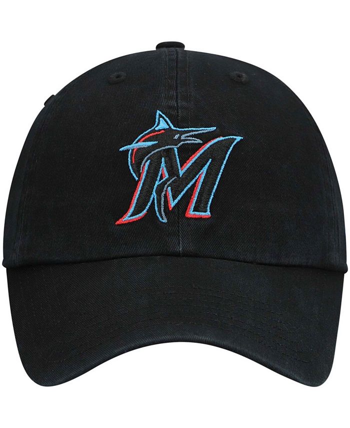 '47 Brand Boys Black Miami Marlins Team Logo Clean Up Adjustable Hat ...