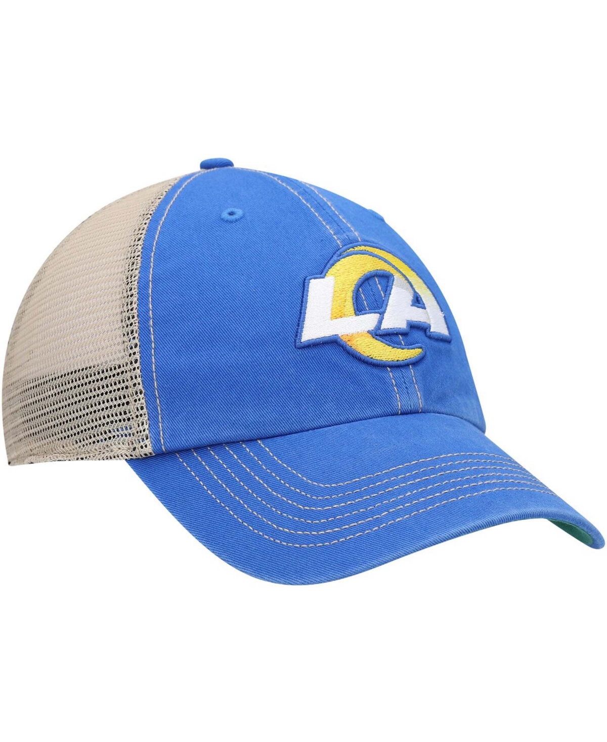 47 Brand Men's Royal, Natural Los Angeles Rams La Trawler Trucker Clean Up Snapback Hat In Royal,natural