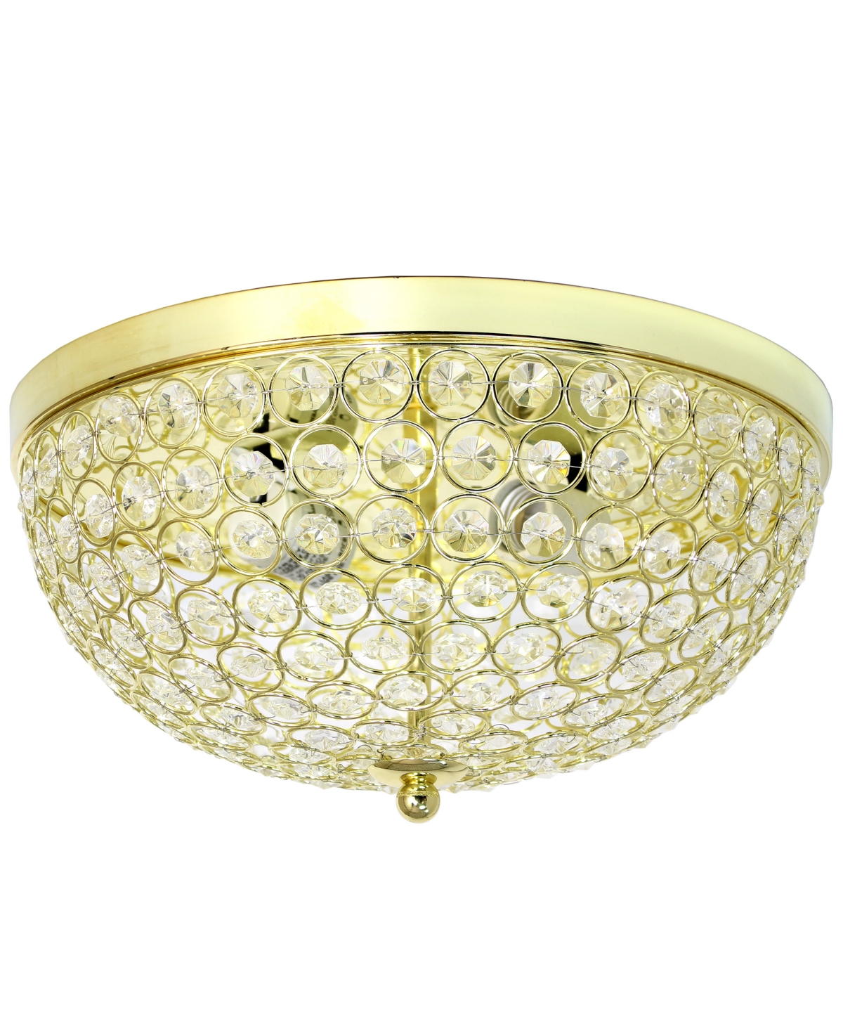 Lalia Home Crystal Glam 2 Light Ceiling Flush Mount In Gold