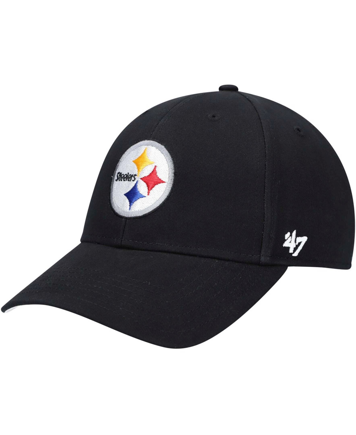 47 Brand Kids' Boys Black Pittsburgh Steelers Basic Mvp Adjustable Hat