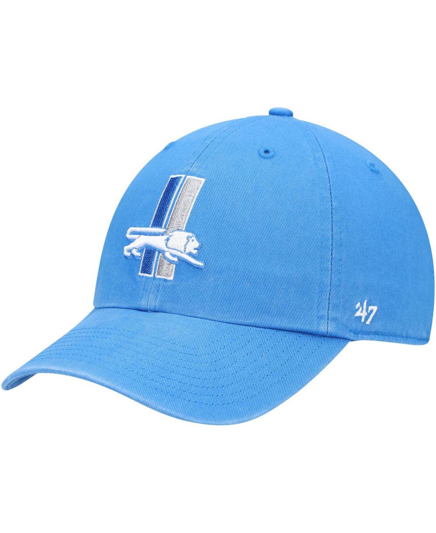 Мужская кепка '47 Brand Blue Detroit Lions Clean Up Legacy Adjustable Hat — фото 1