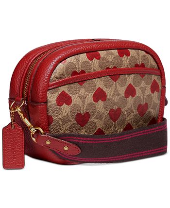 COACH®  Camera Bag In Signature Canvas With Heart Print