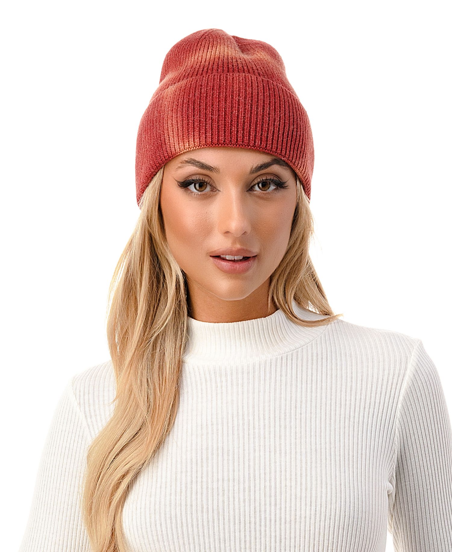 Women's Tie Dye Cuff Ribbed Knit Beanie