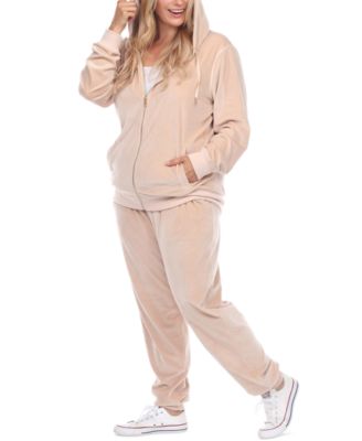 Plus Size Velour Tracksuit Loungewear 2-Piece Set