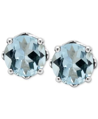 Rhodolite Garnet Stud Earrings (1-1/5 ct. t.w.) in Sterling Silver (Also in Opal, Citrine, White Topaz, Peridot, Aquamarine, and Amethyst)