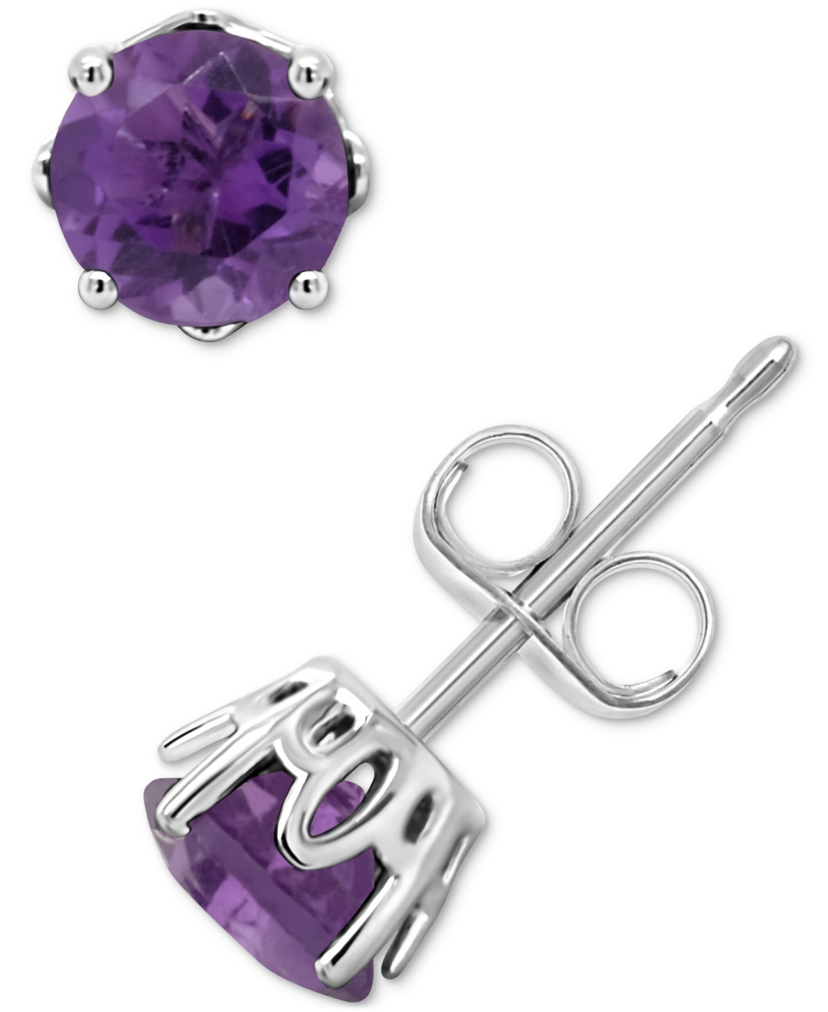 Rhodolite Garnet Stud Earrings (1-1/5 ct. t.w.) in Sterling Silver (Also in Opal, Citrine, White Topaz, Peridot, Aquamarine, and - Amethyst