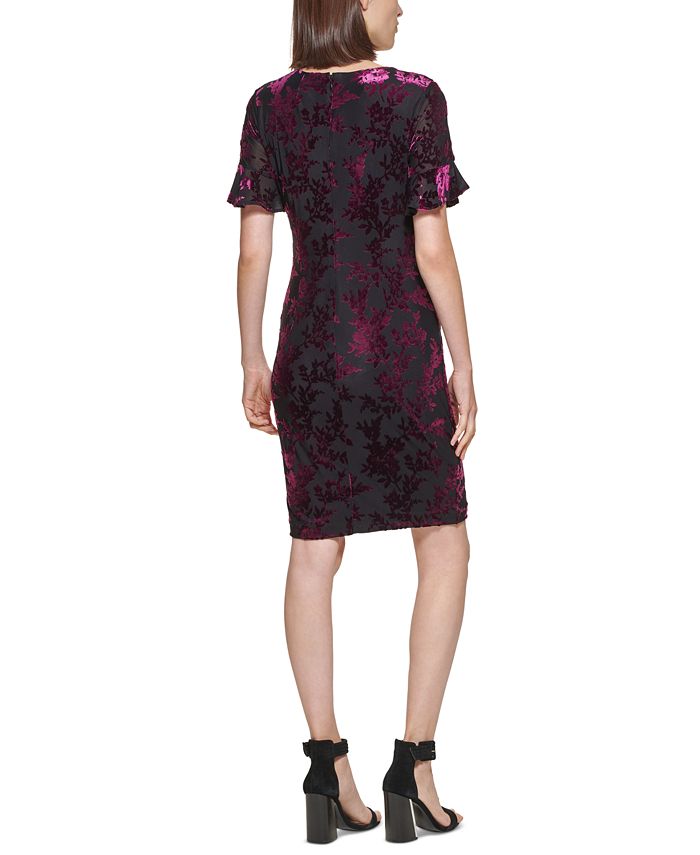 Calvin Klein Ruffled-Sleeve Sheath Dress & Reviews - Dresses - Women ...