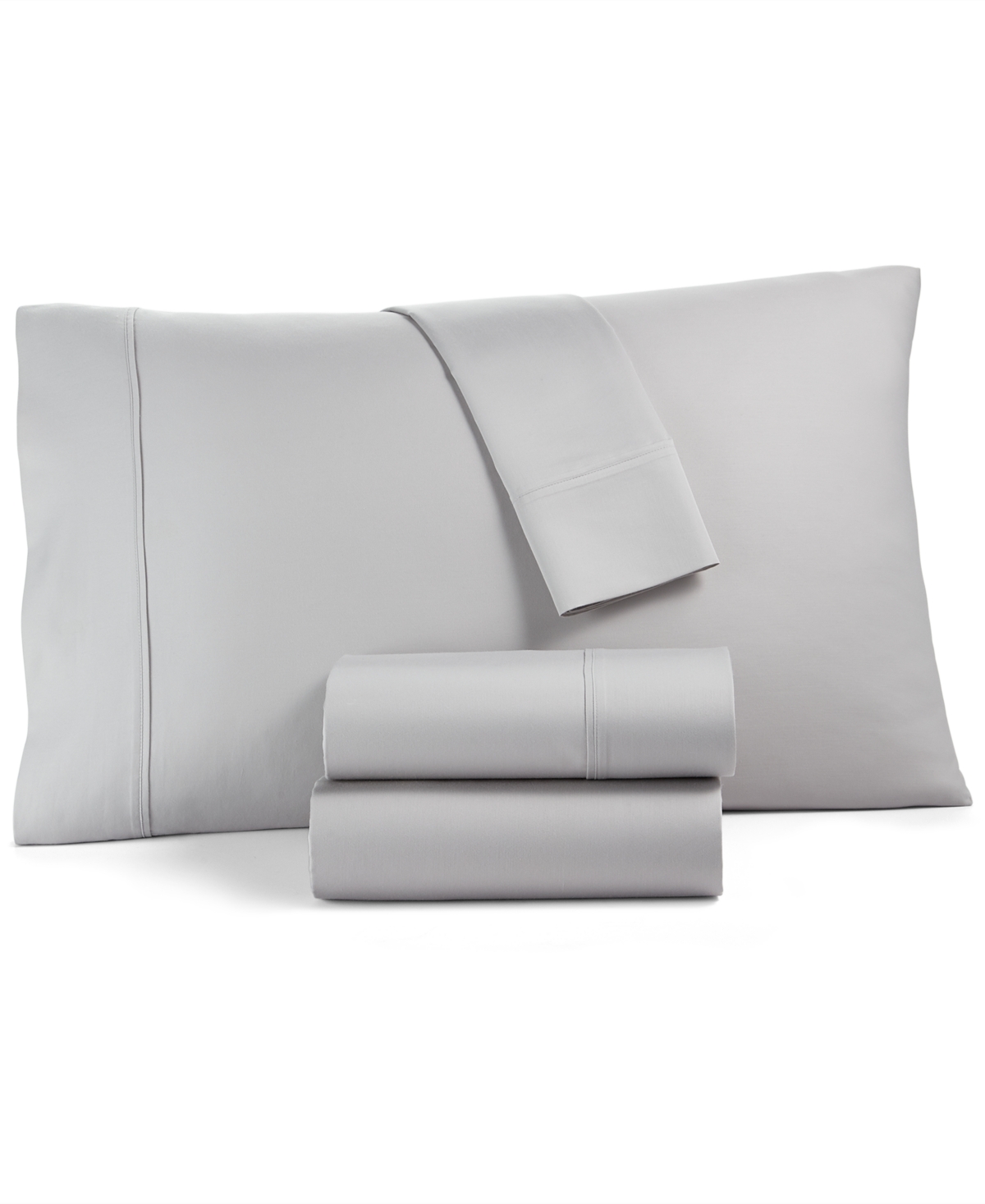 Tranquil Home Willow 1200 Thread Cotton Blend 4-pc. Sheet Set, Full, Created For Macy's In Light Grey