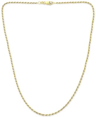 Rope Link 20" Chain Necklace in 18k Gold-Plated Sterling Silver, Created for Macy's