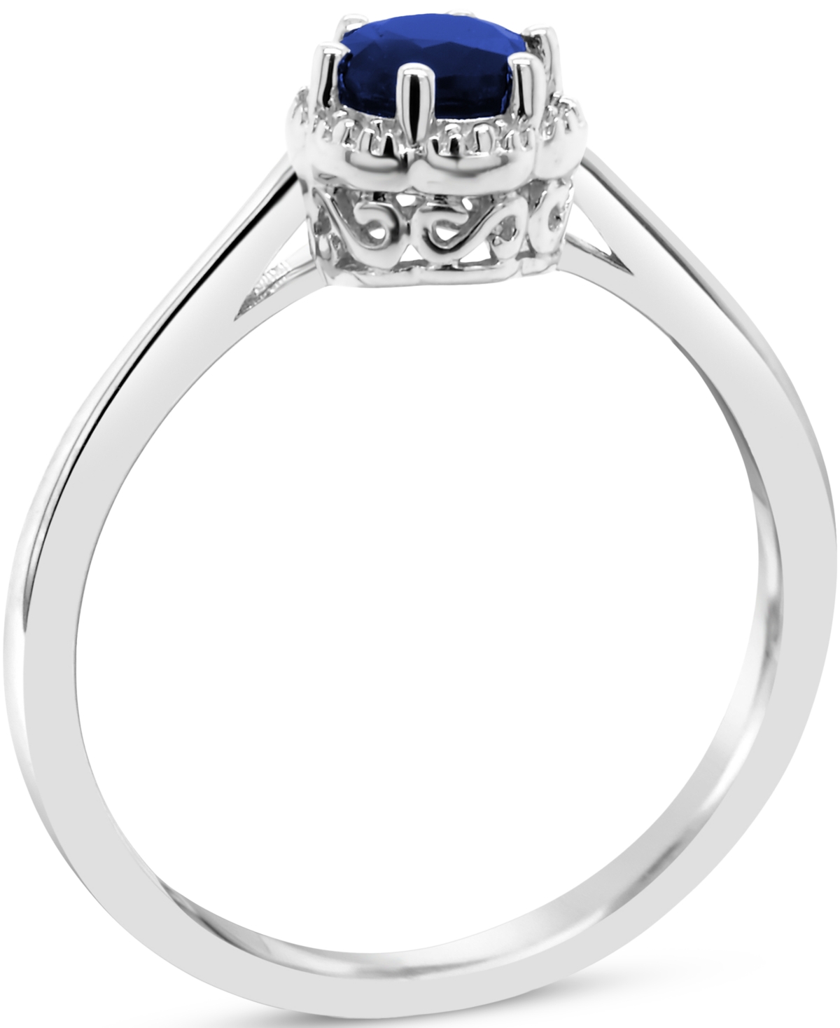 Emerald Six Prong Solitaire Ring (5/8 ct. t.w.) in Sterling Silver (Also in Ruby & - Sapphire