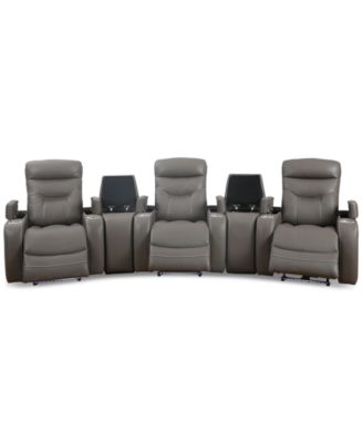 Jabarr 5-Pc. Beyond Leather Theater Seating with 2 Consoles, Created for Macy's