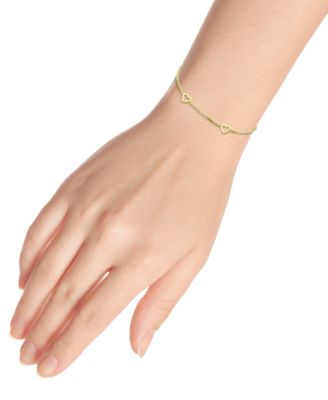 Open Heart Link Bracelet in 18k Gold-Plated Sterling Silver