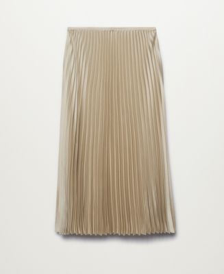 MANGO Women's Satin Pleated Skirt - Macy's