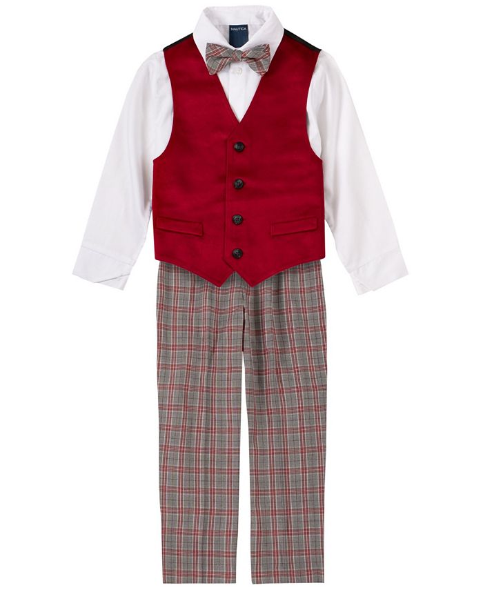 Nautica Baby Boys 4Pc. Red Velvet Vest Set Macy's
