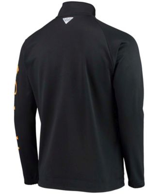 Men's Black Virginia Tech Hokies Terminal Tackle Fleece Raglan Omni-Shade Quarter-Zip Jacket