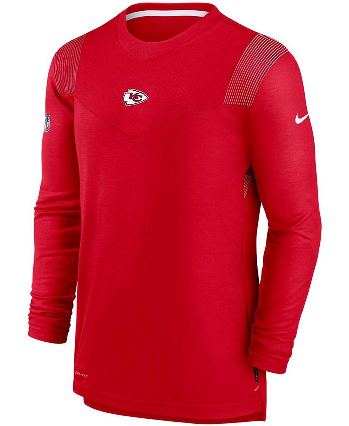Nike Men's Red Kansas City Chiefs Sideline Player UV Performance Long ...