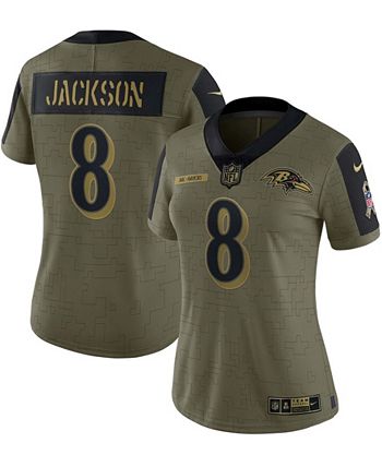 Men's Nike Lamar Jackson Brown Baltimore Ravens 2023 Salute to Service Name & Number T-Shirt Size: Large