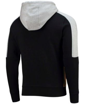 Men's Black, Gold-Tone New Orleans Saints Playoffs Color Block Full-Zip Hoodie