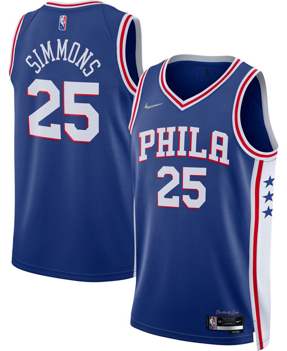 Men's Ben SimmonsPhiladelphia 76ers 2021, 22 Diamond Swingman Jersey - Icon Edition - Royal
