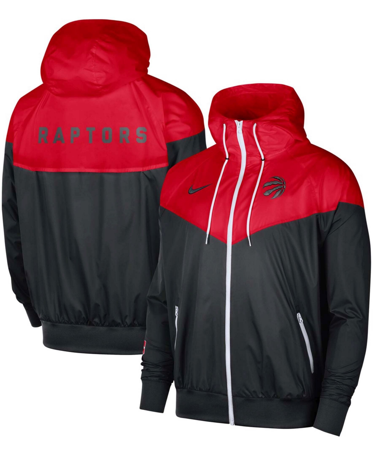 Men's Red Toronto Raptors 75th Anniversary Courtside Windrunner Raglan Hoodie Full-Zip Jacket