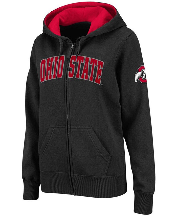 Colosseum Women's Black Ohio State Buckeyes Arched Name Full-Zip Hoodie ...