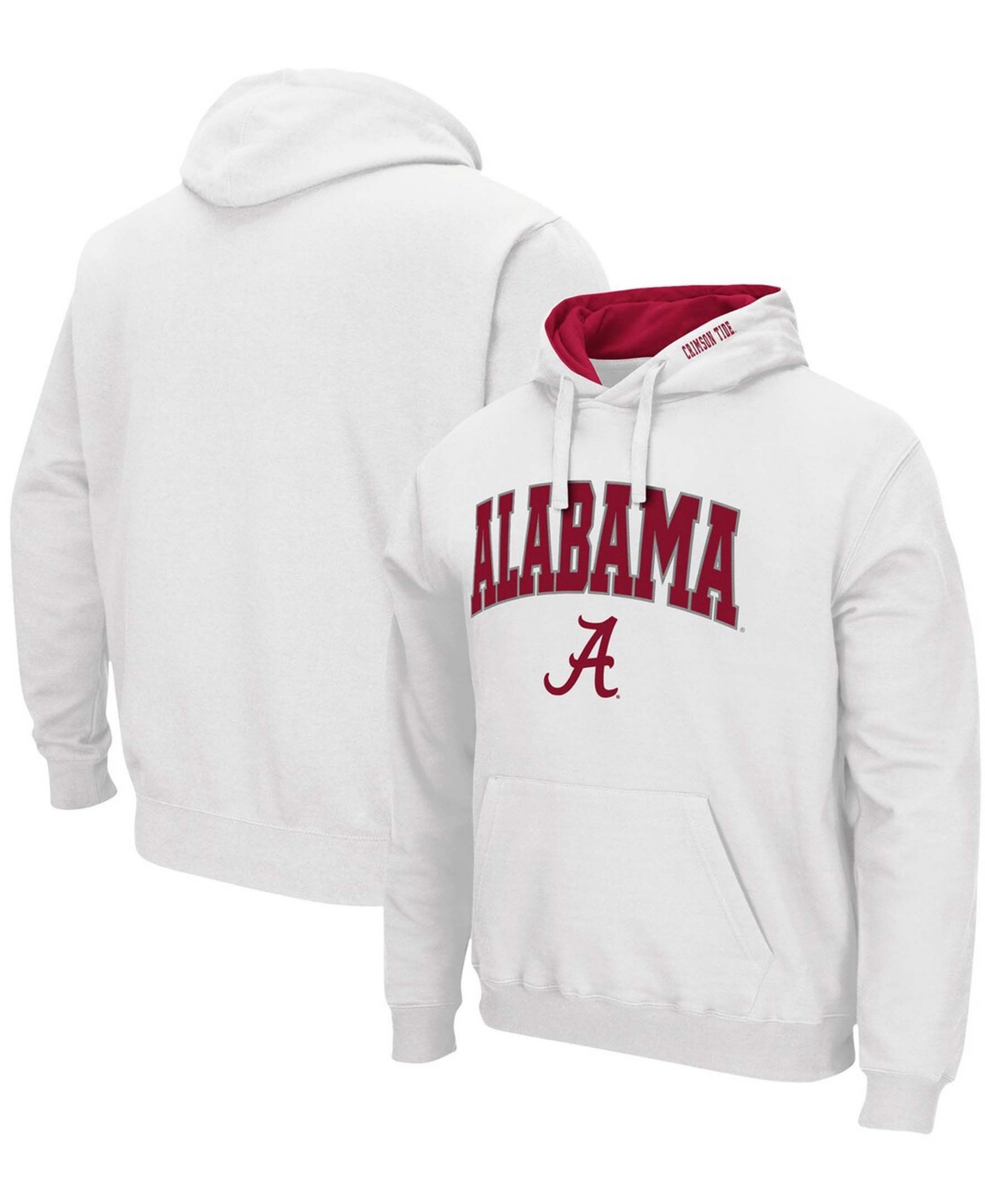 Men's Alabama Crimson Tide Arch and Logo 3.0 Pullover Hoodie - White