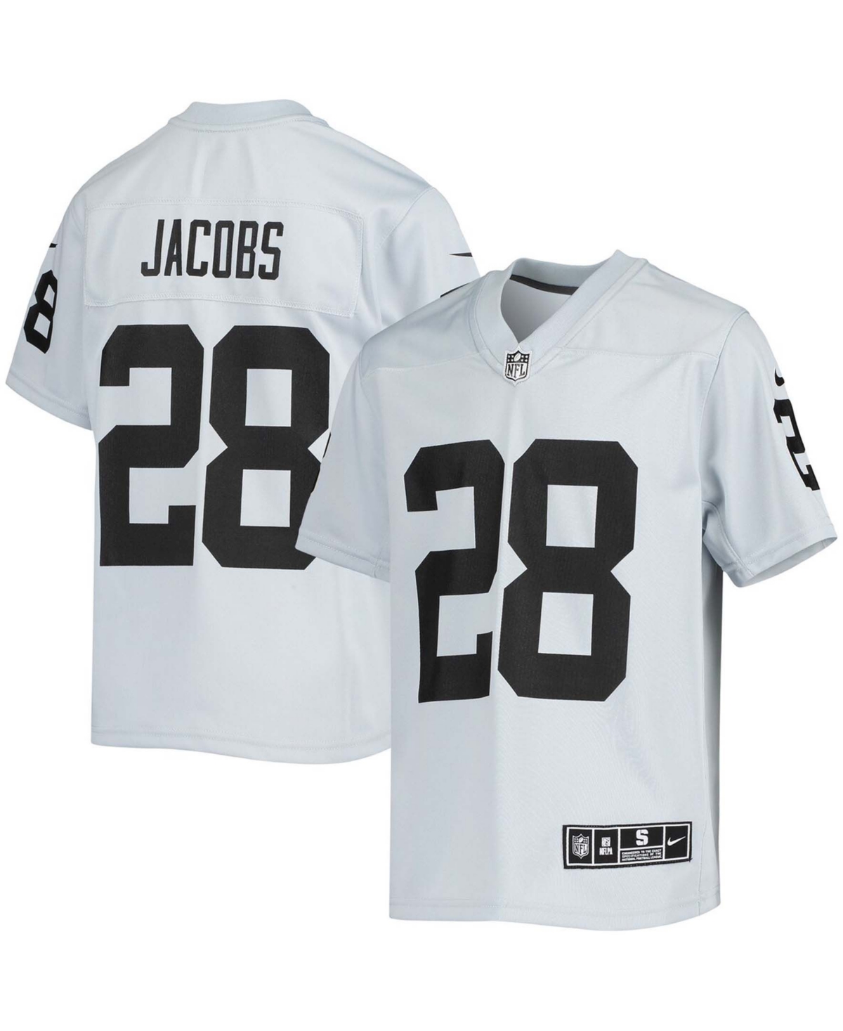 Big Boys Josh JacobsLas Vegas Raiders Inverted Team Game Jersey - Silver