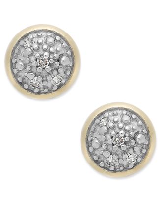 Diamond Accent Stud Earrings In 14k Gold - Macy's