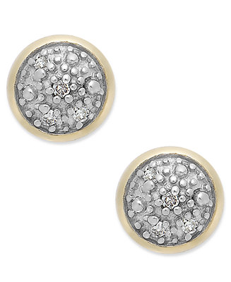 Macy's Diamond Accent Stud Earrings in 14k Gold - Macy's