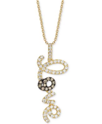 Le Vian - Nude Diamond (3/4 ct. t.w.) & Chocolate Diamond (1/5 ct. t.w.) LOVE Pendant Necklace in 14k Gold