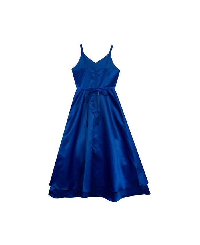Buy M.R.A Fashion New Girl's Satin Long Gown (8748, Blue, 5-6