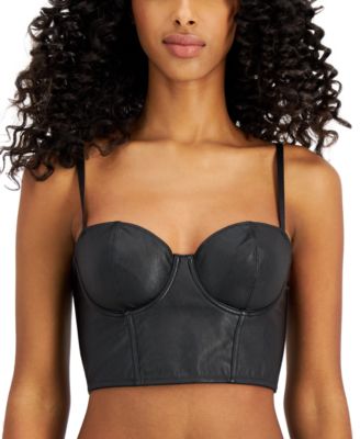 INC International Concepts Women's Faux Leather Bustier, Created for Macy's