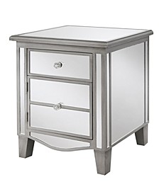 Gold Coast Park Lane Mirrored 1 Drawer End Table with Storage Cabinet