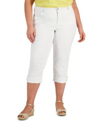 Style Co Plus Size Curvy Cuffed Capri Jeans, Created for Macy's