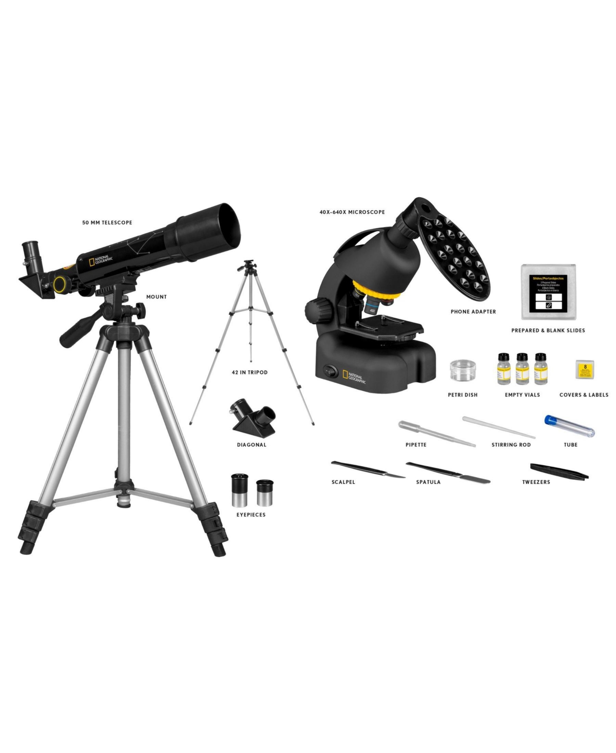 Shop National Geographic Tele Microscope Combo Set In Black